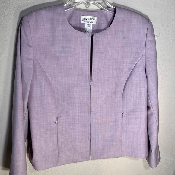 Pendleton Lilac Wool Zip-front jacket Sz 12 - Picture 1 of 7